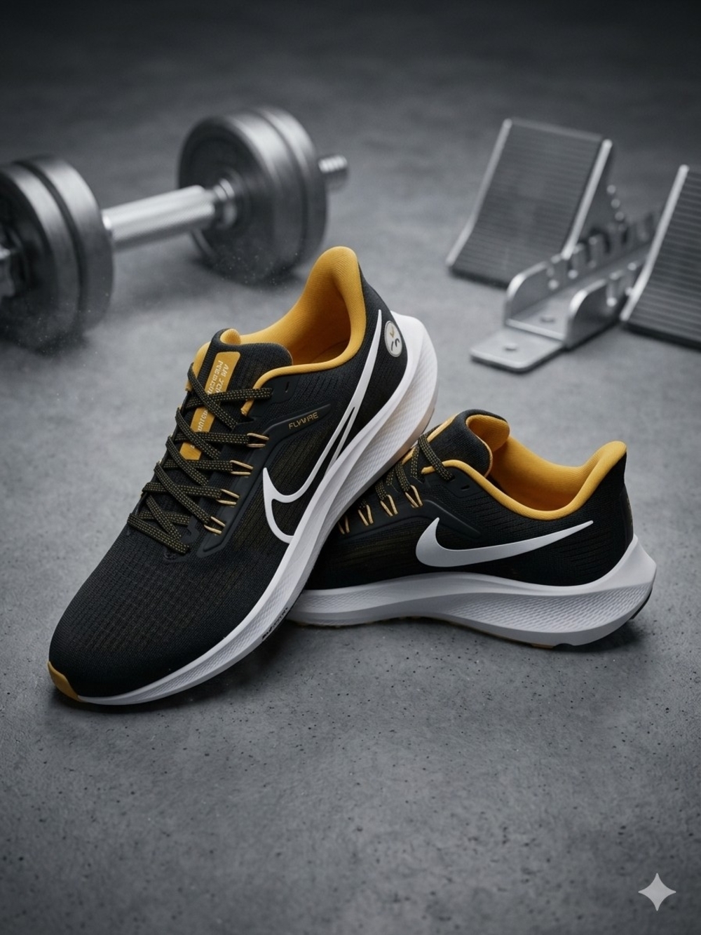 Nike Black & Yellow Running Shoes - Men's